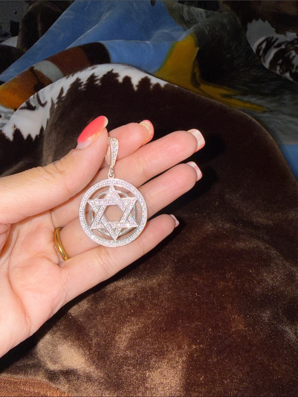 Silver Star of David Pave Pendant